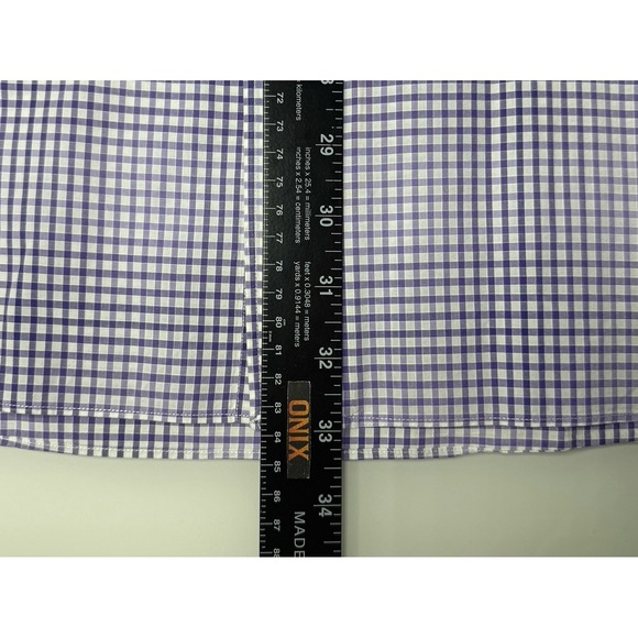Cremieux Classics Mens XL Purple White Checker Button Down Long Sleeve Shirt - Picture 5 of 5